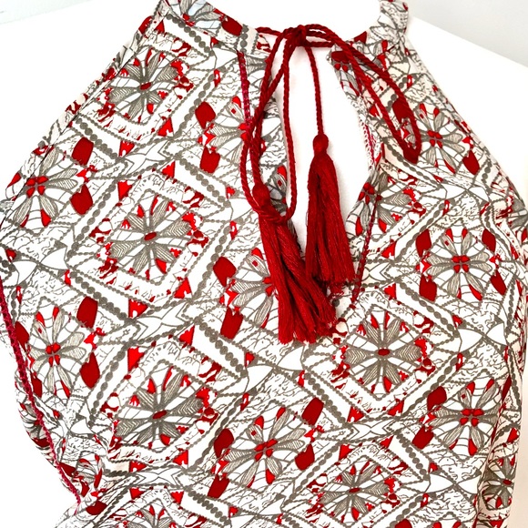 Red, grey and cream top - Picture 5 of 8